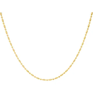 22K Yellow Gold 20in Oval Bead Chain (12 gms)