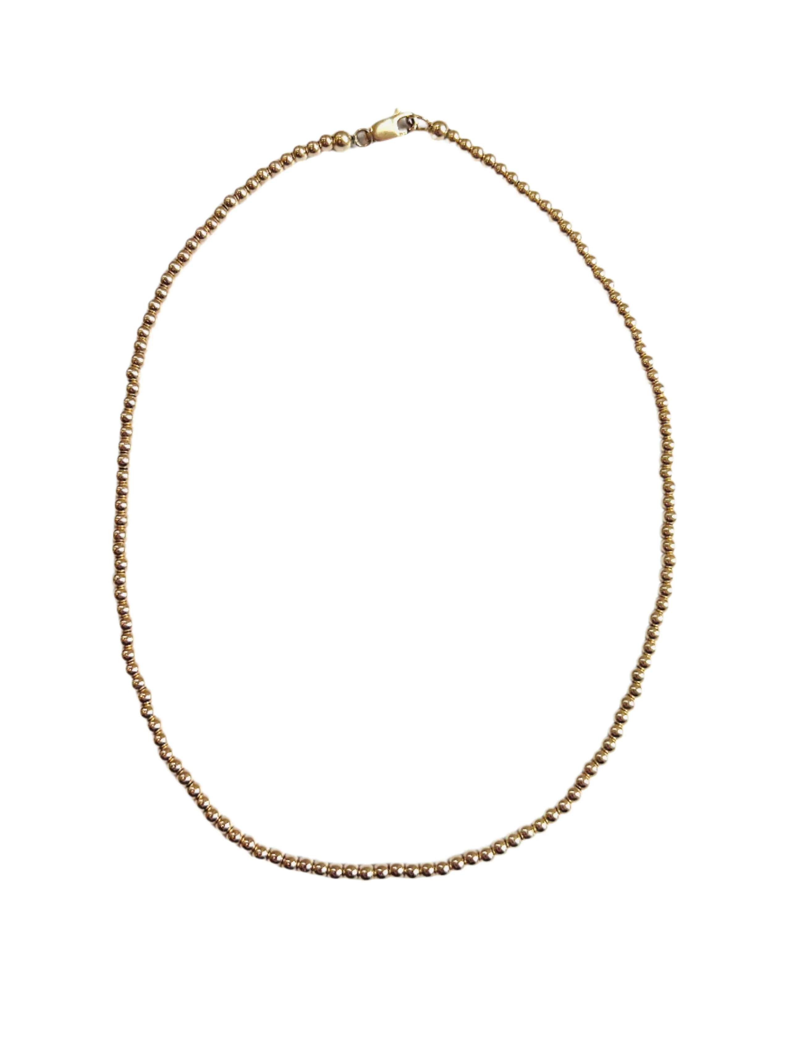 3mm 14k gold filled beaded necklace