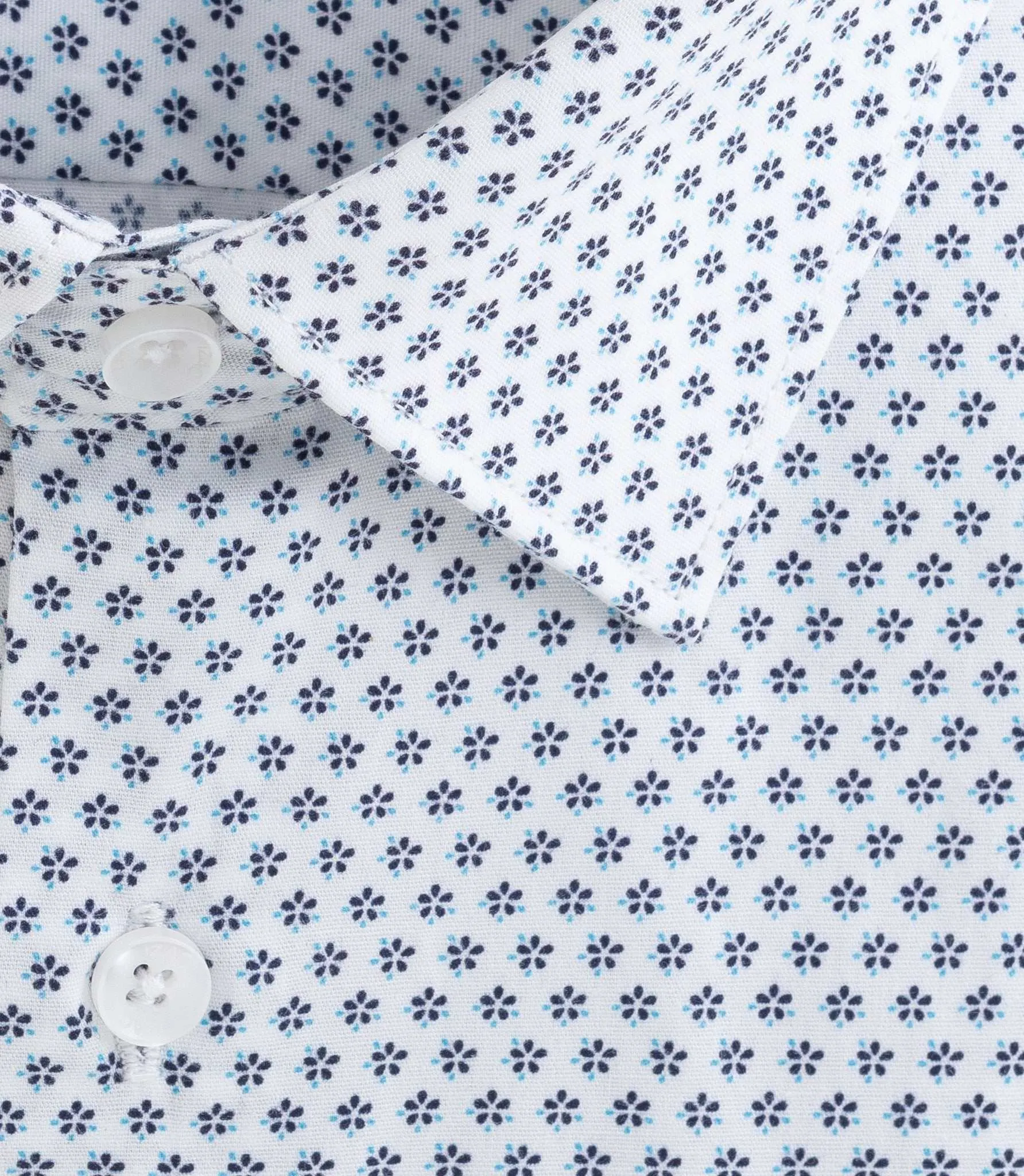 Chemise à imprimé micro motif blanche "Diego"