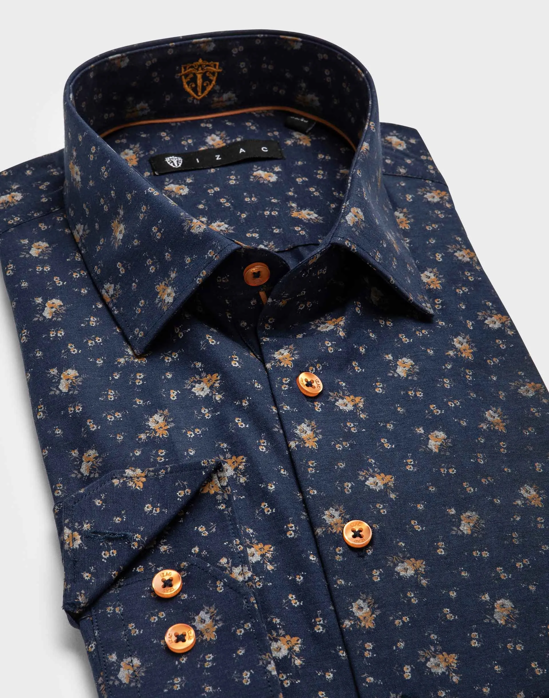 Chemise marine micro motif