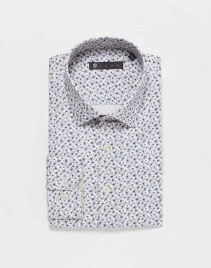 Chemise motif fleurs beige