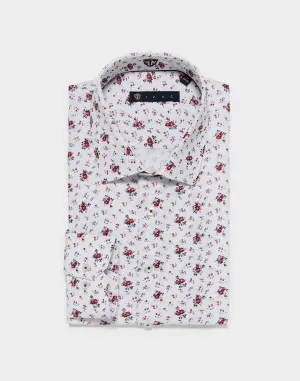 Chemise slim motif rouge