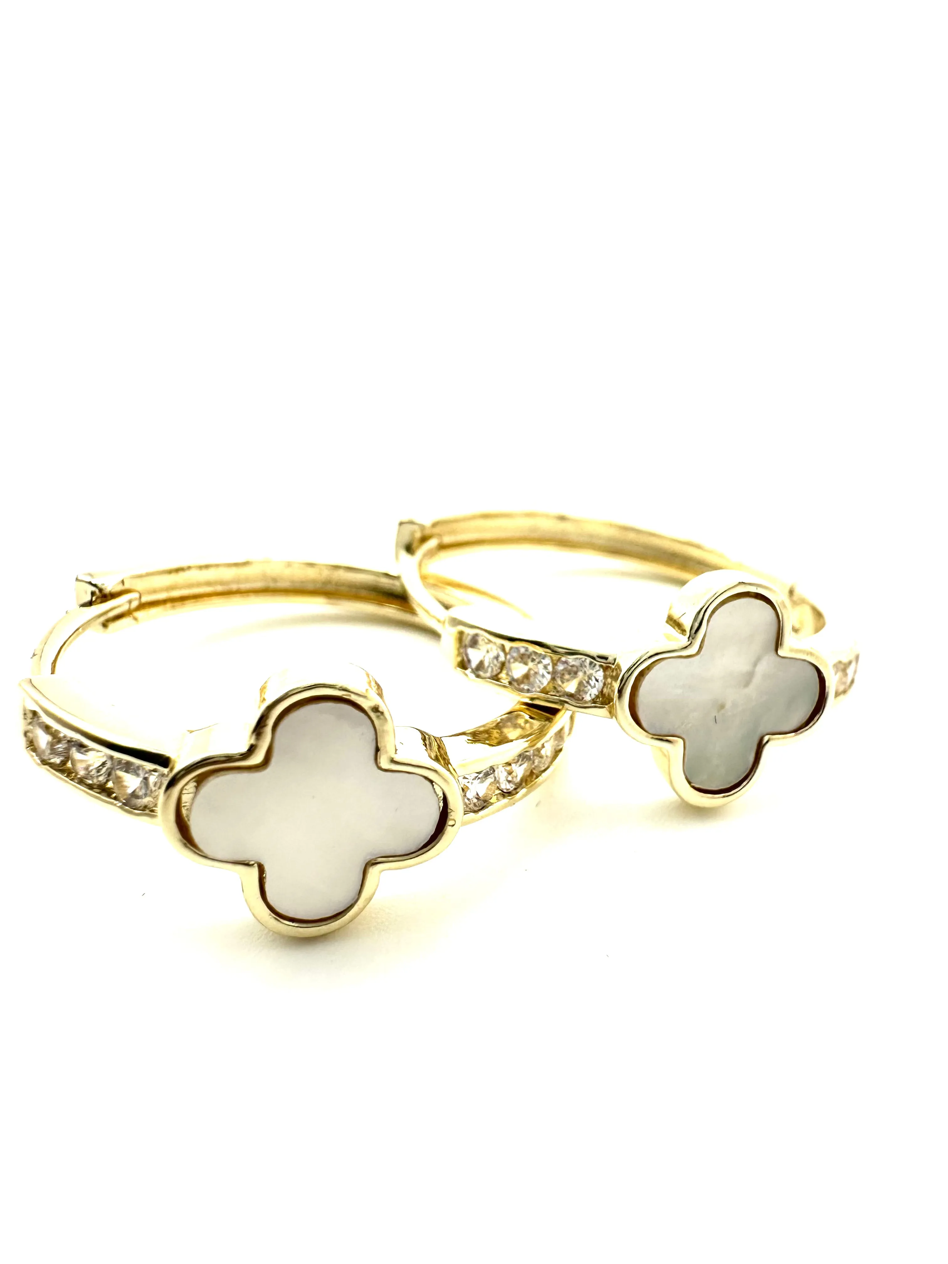 Clover Channel CZ Hoops