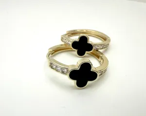 Clover Channel CZ Hoops
