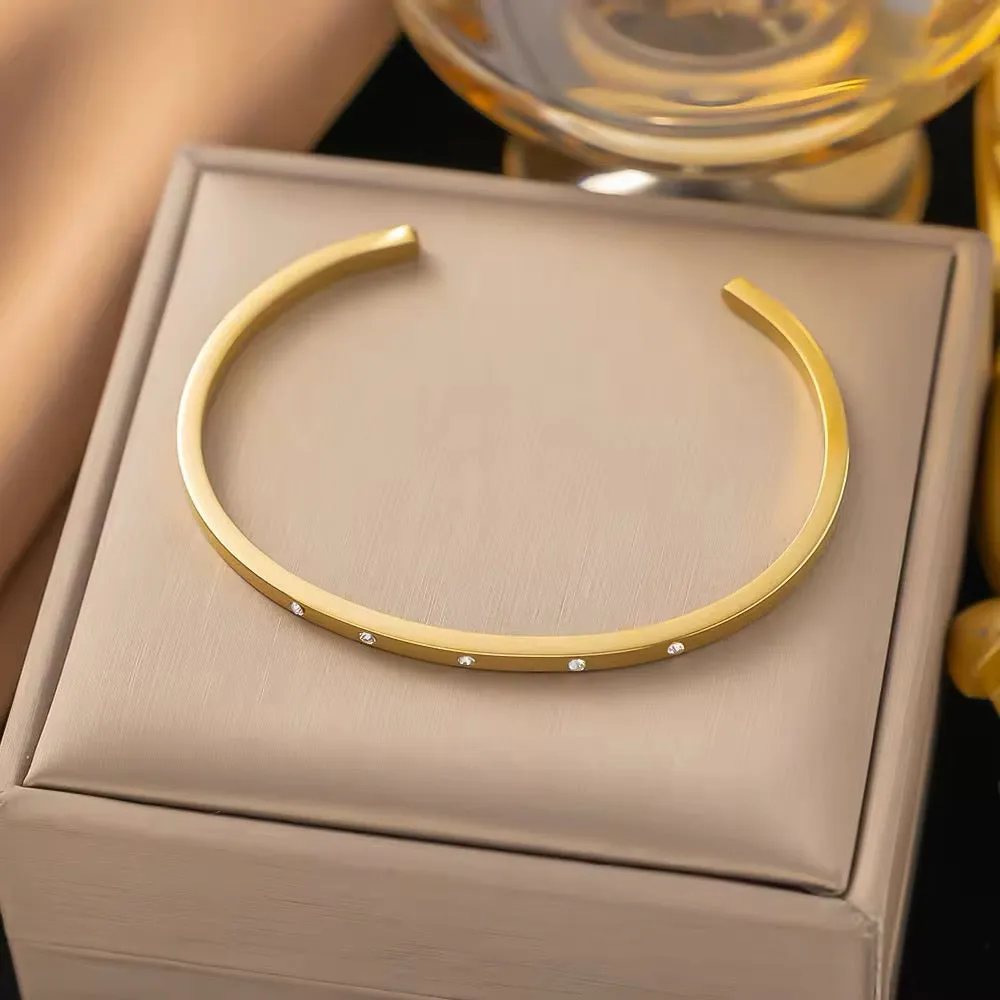 Elegant Charm Cubic Zircon Open Bracelet