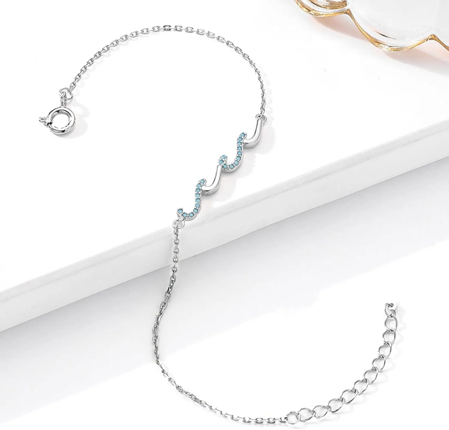 Gift for Best Friends Female,Wave Friendship Bracelet for Women,Bestie Gifts for Women,925 Sterling Silver Bracelet Gifts for Friends Birthday Gift Graduation Gift