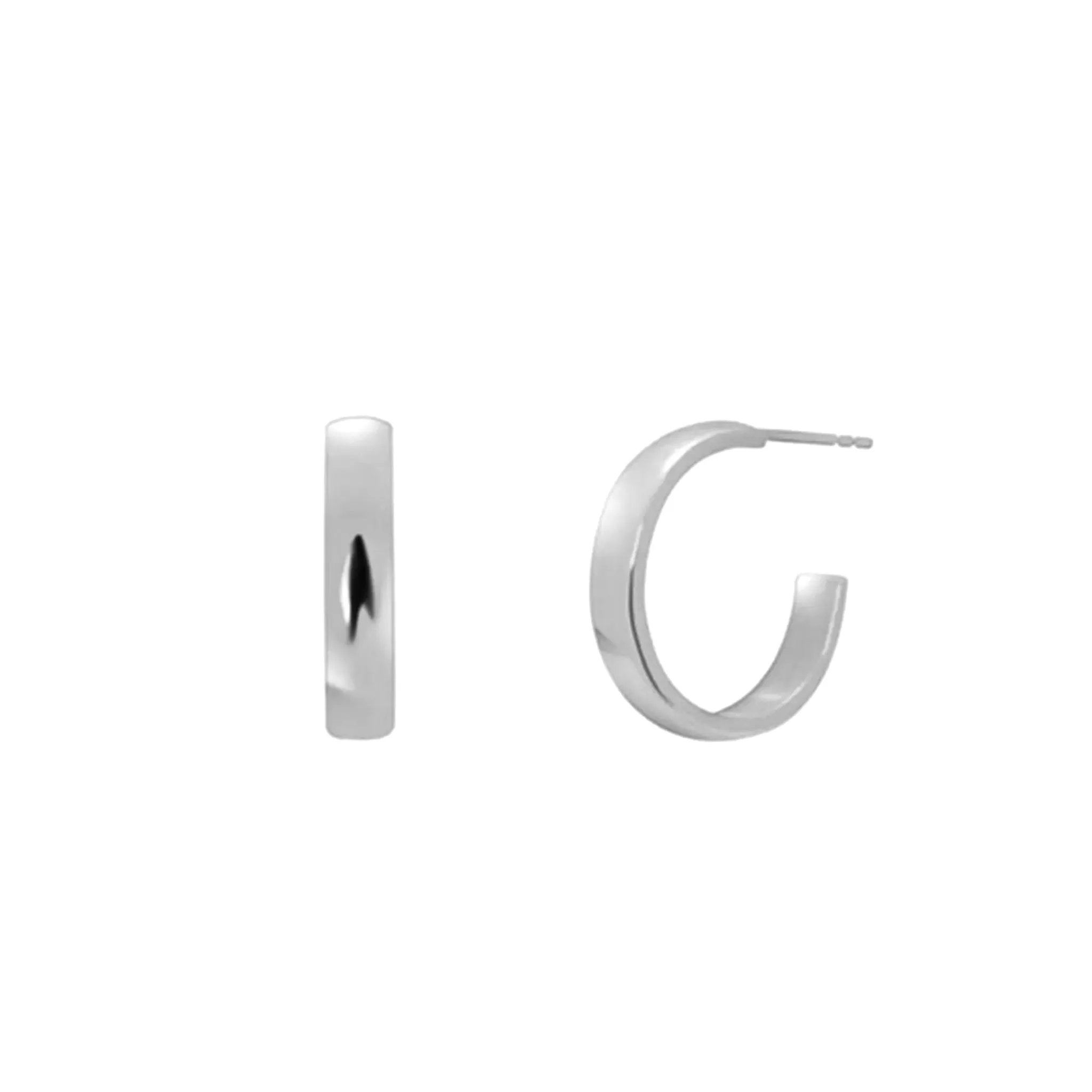 Glossy C Shape Hoop Earrings