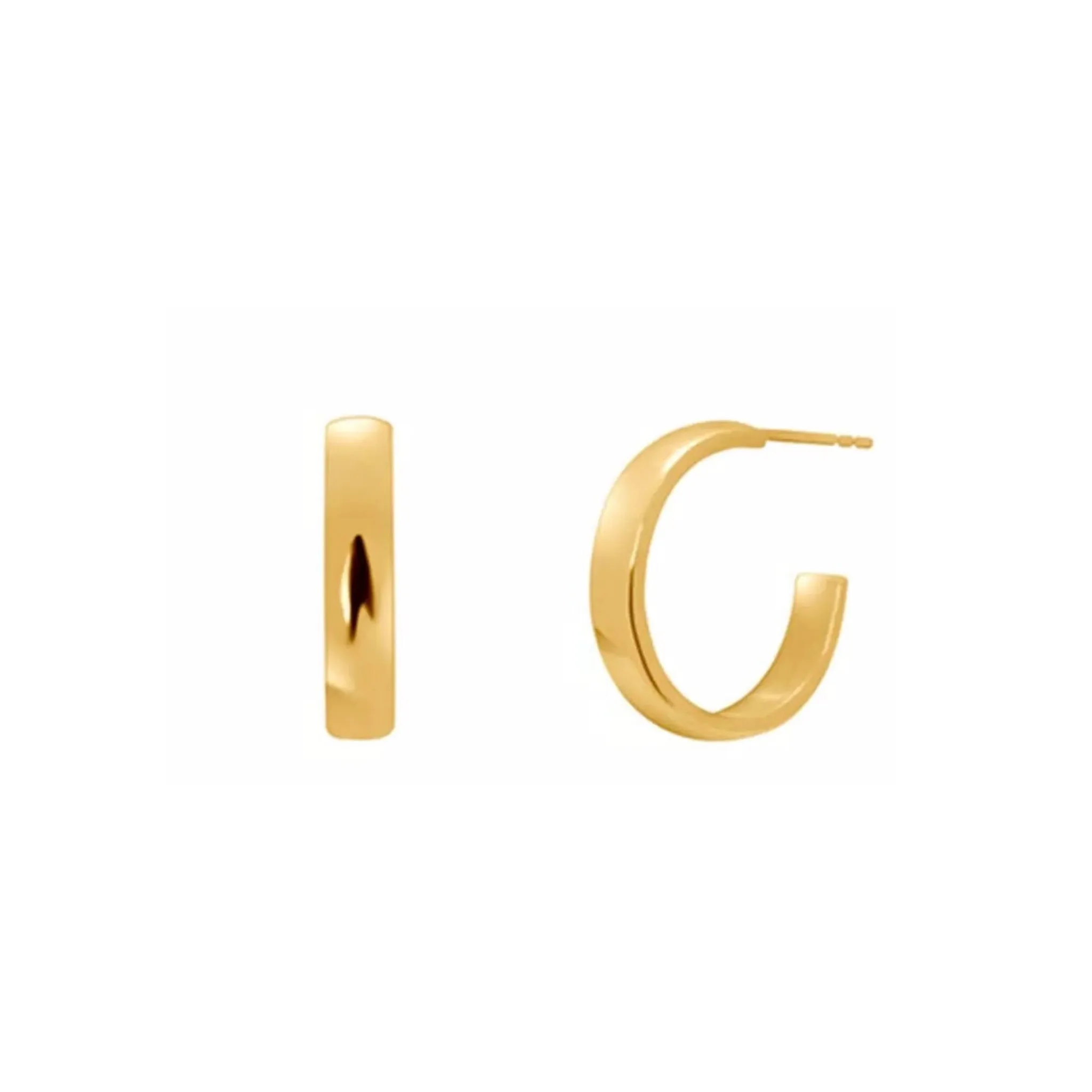 Glossy C Shape Hoop Earrings