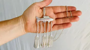 Hmong Fish Necklace. Sterling Silver