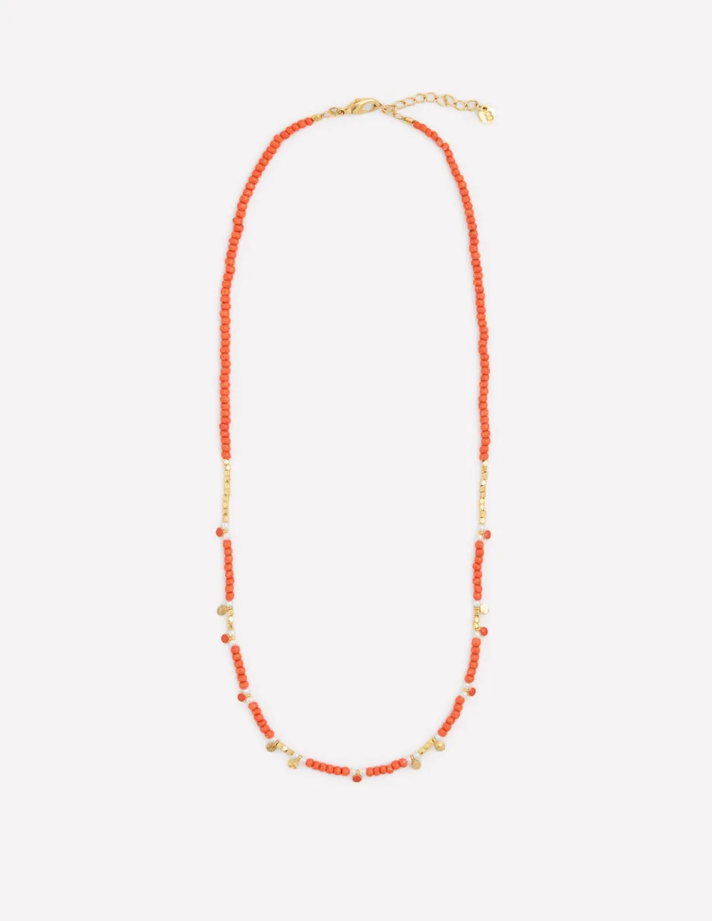 Layering Bead Necklace-Gladioli Orange