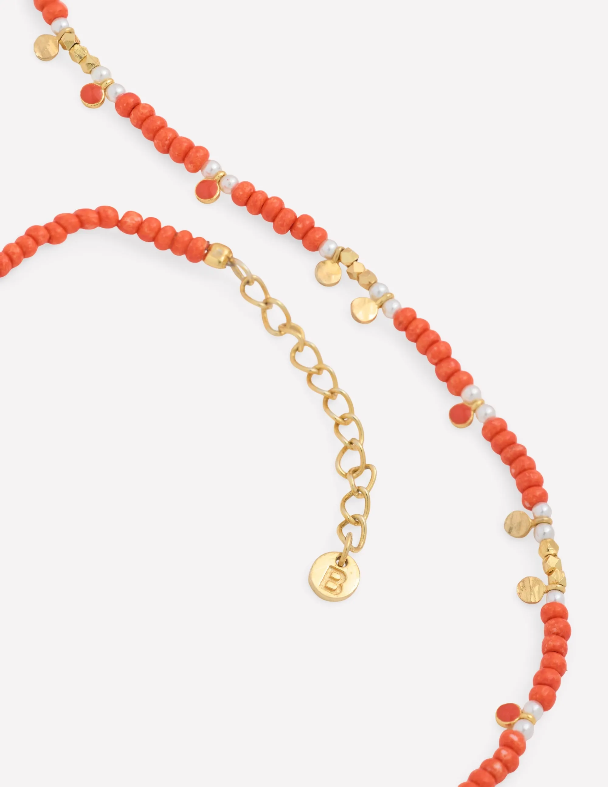Layering Bead Necklace-Gladioli Orange