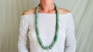 Long Jade Necklace. Oaxaca. Replica. 2484
