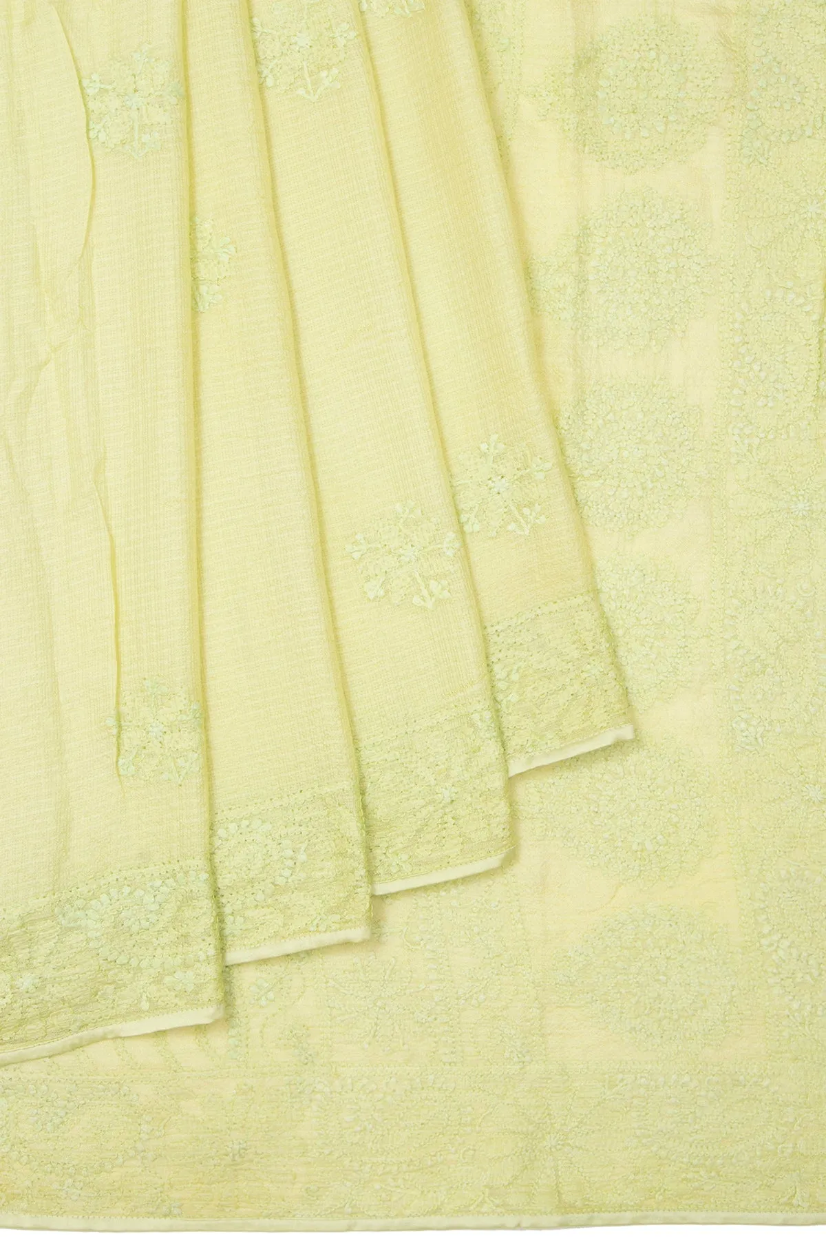 Neon Green Kota Doria Silk Saree