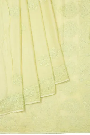 Neon Green Kota Doria Silk Saree