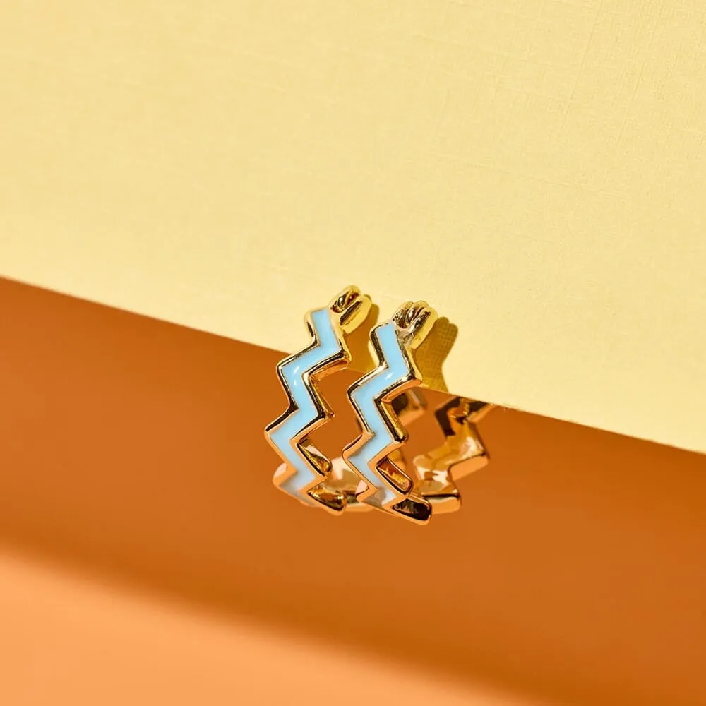 Pura Vida Ziggy Enamel Hoop Earrings - Gold