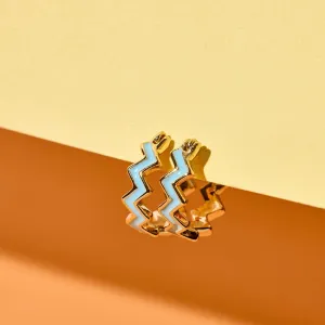 Pura Vida Ziggy Enamel Hoop Earrings - Gold