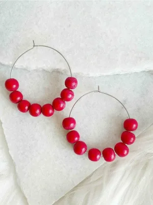 Wood Beaded Hoops