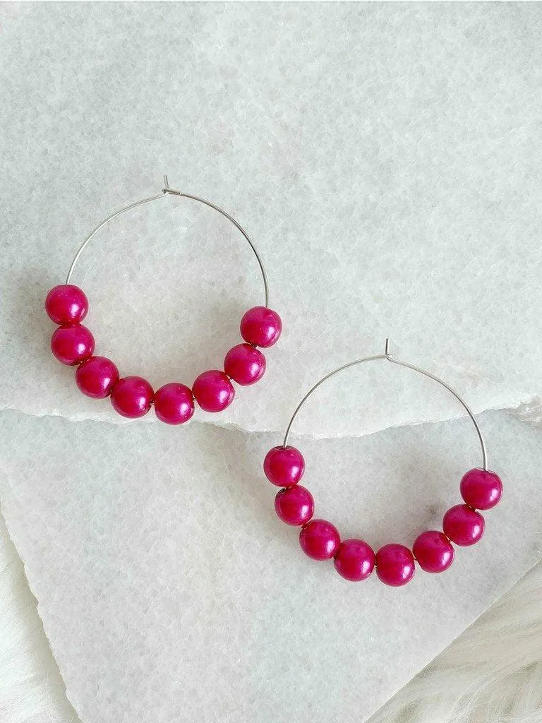 Wood Beaded Hoops